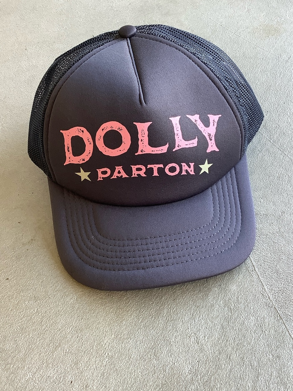 Dolly Parton grey & pink trucker hat